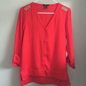 H&M Red Orange Blouse US 14